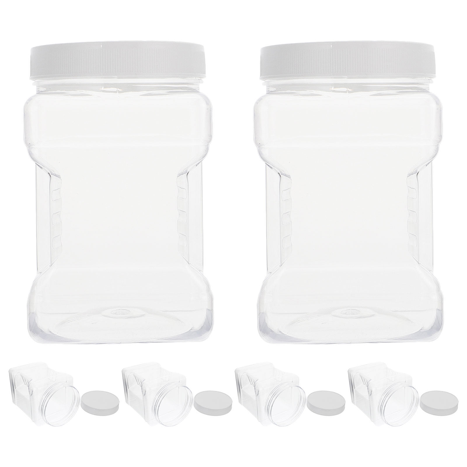 Food Storage Containers - 6 boîtes carrées transparentes en plastique,