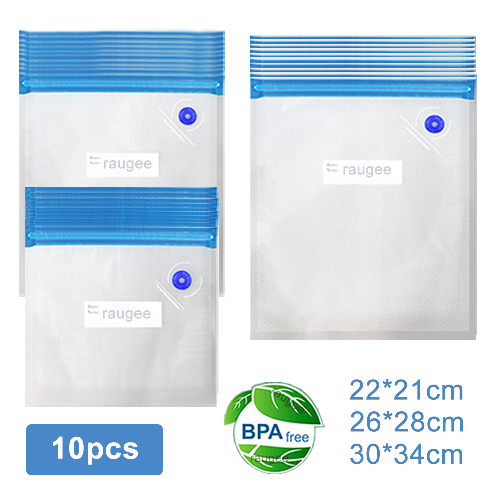 Food Storage No Plastic - Sacs sous vide réutilisables, 10 pièces,
