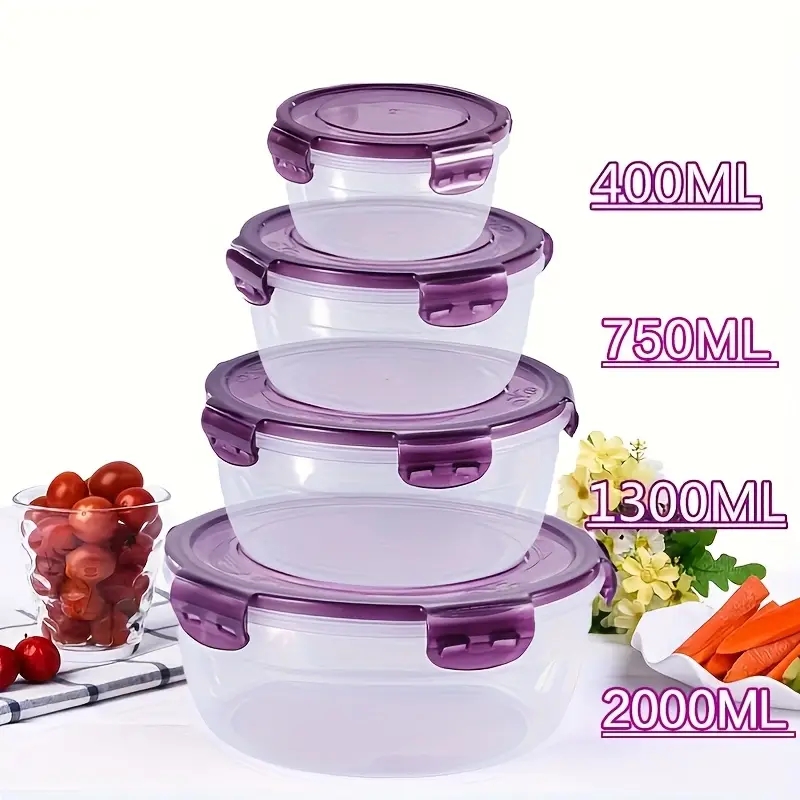 Food Storage Method - 4 contenants alimentaires en plastique, boîtes