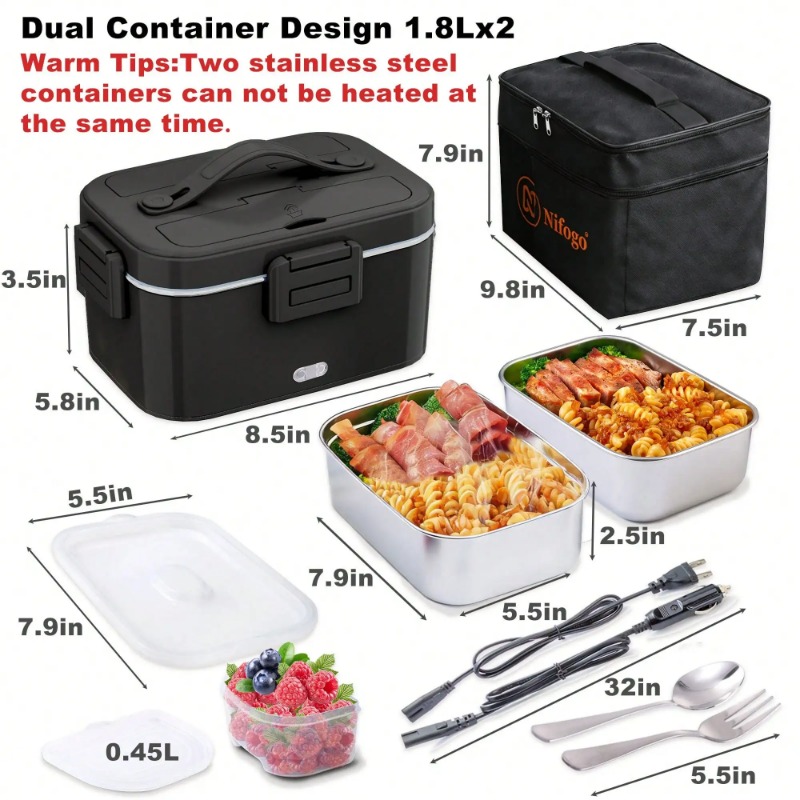 Boîte à lunch chauffante élect - Food Storage Bag Organizer avis et prix