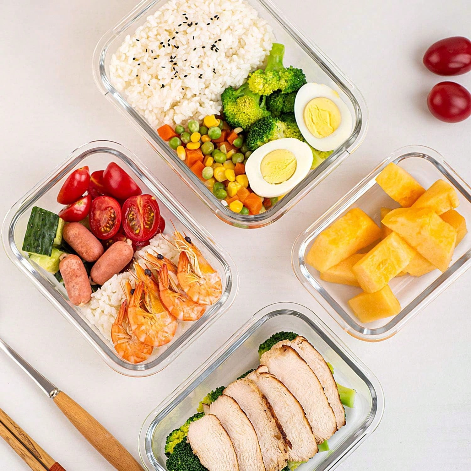 Lot de 10 récipients en verre  - Food Storage Method avis et prix