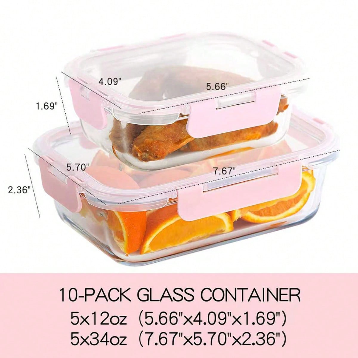 Lot de 10 récipients en verre  - Food Storage Method avis et prix