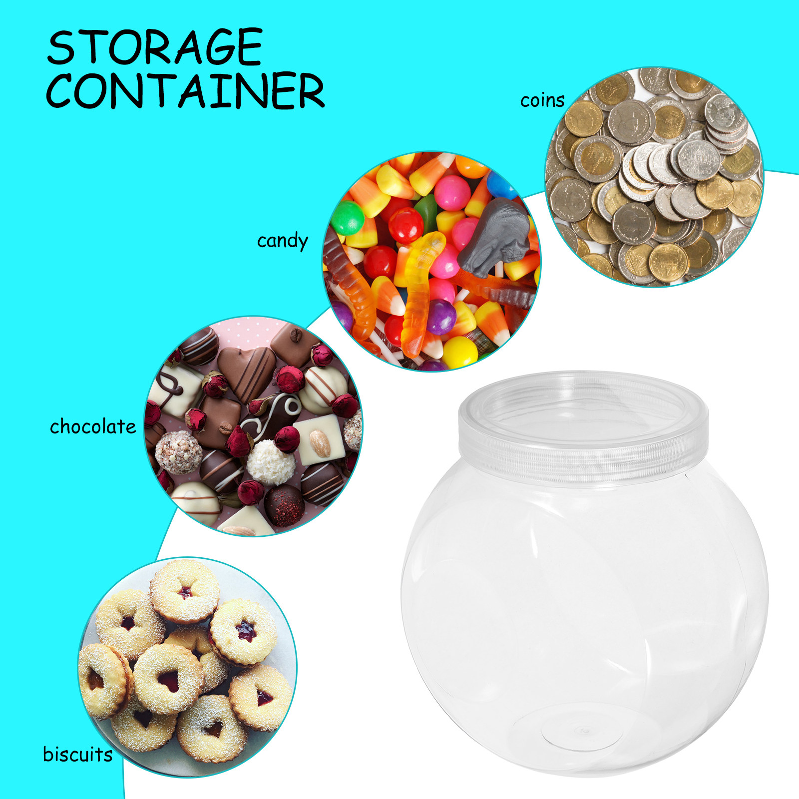 3 pots à bonbons transparents  - Food Storage Containers avis et prix