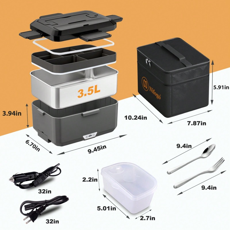 Boîte à lunch chauffante élect - Food Storage Bag Organizer avis et prix